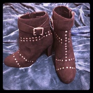 Black Bebe booties never worn